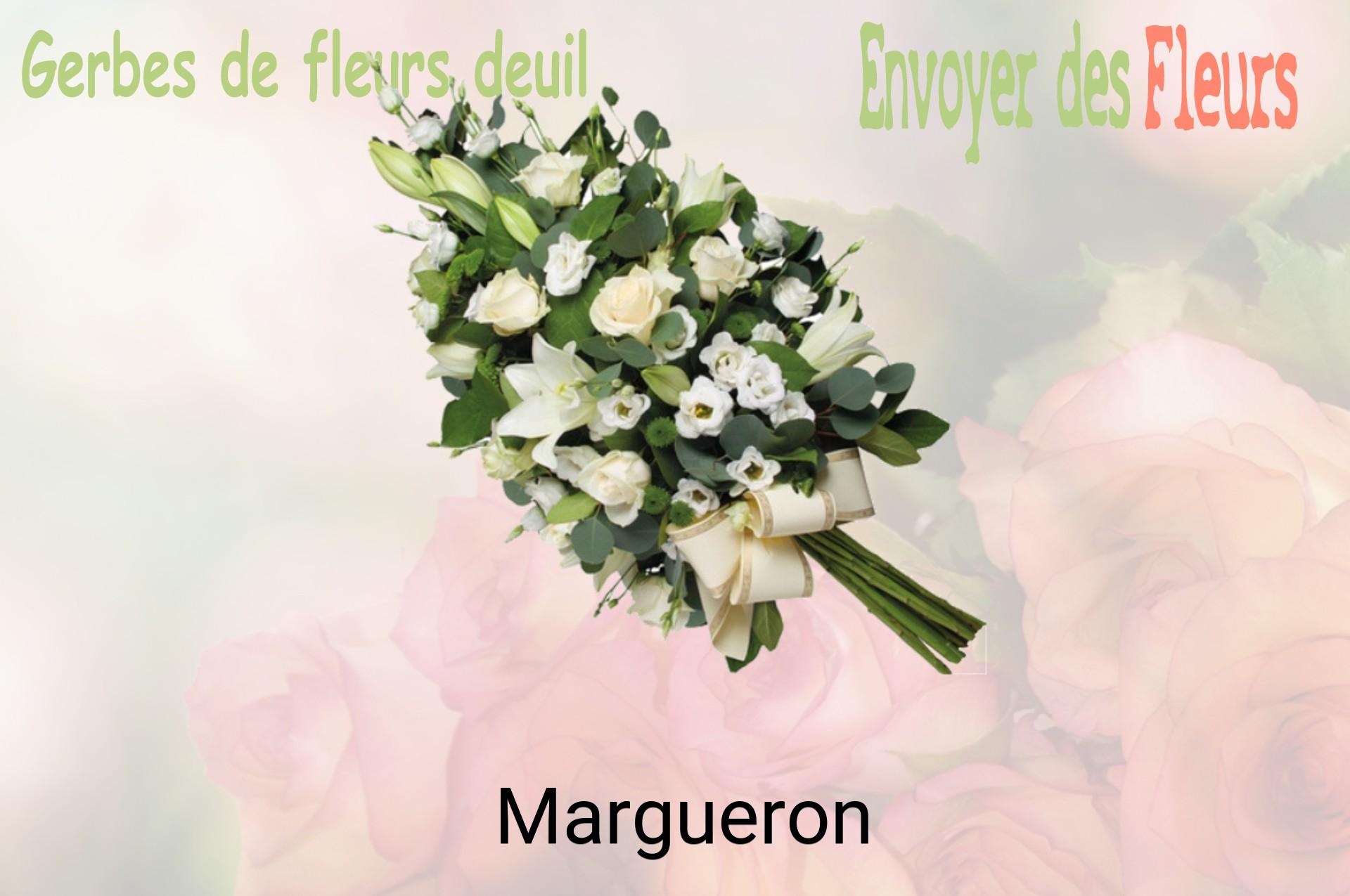 Gerbe de fleurs de deuil livrée à Margueron